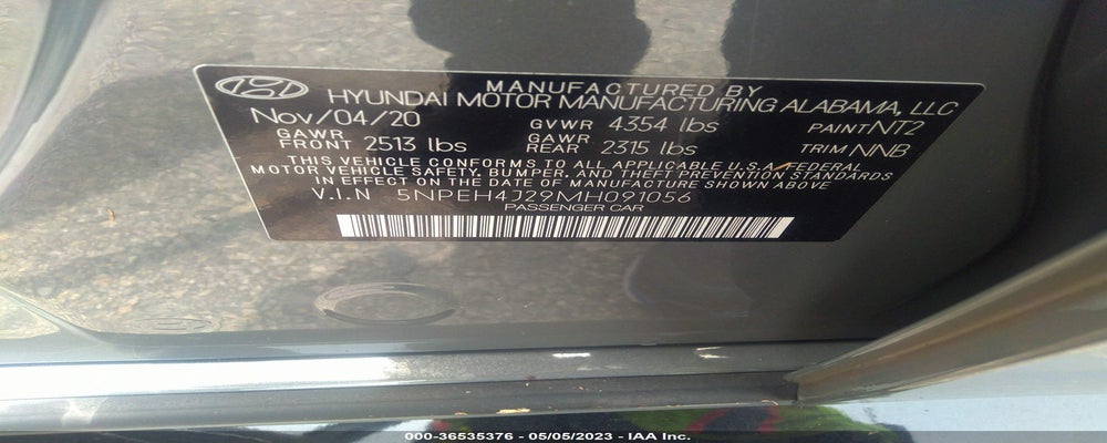5NPEH4J29MH091056 2021 HYUNDAI SONATA photo no. 9