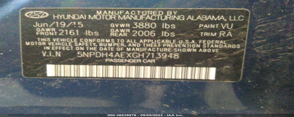 5NPDH4AEXGH713948 2016 HYUNDAI ELANTRA photo no. 9