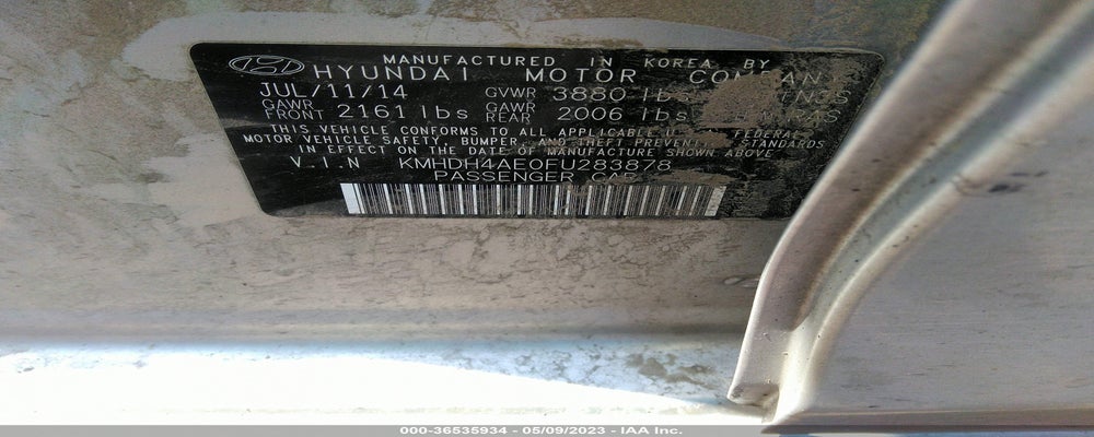 KMHDH4AE0FU283878 2015 HYUNDAI ELANTRA photo no. 9