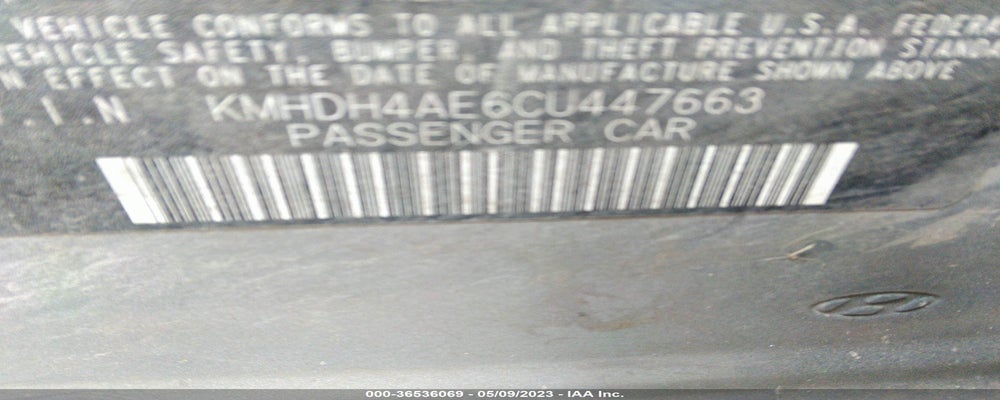 KMHDH4AE6CU447663 2012 HYUNDAI ELANTRA photo no. 9