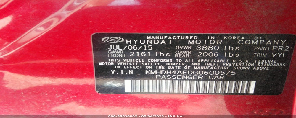 KMHDH4AE0GU600575 2016 HYUNDAI ELANTRA photo no. 9