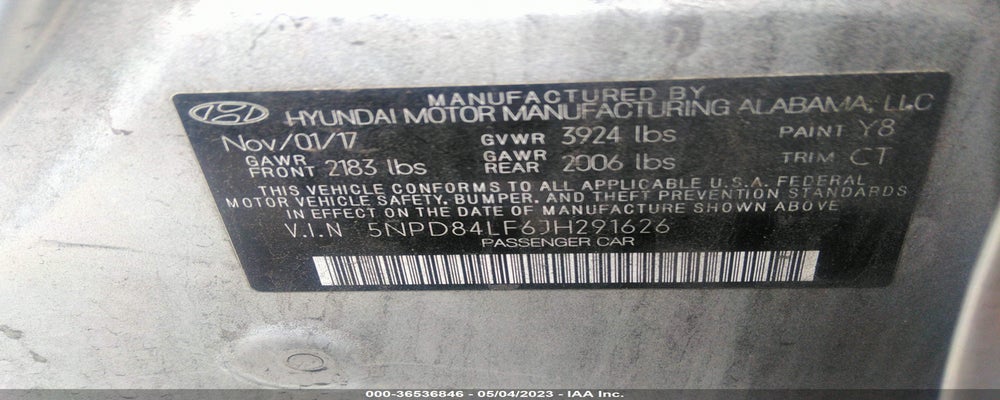 5NPD84LF6JH291626 2018 HYUNDAI ELANTRA photo no. 9
