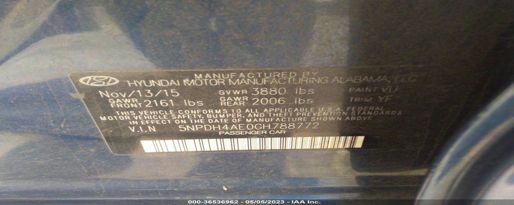 5NPDH4AE0GH788772 2016 HYUNDAI ELANTRA photo no. 9