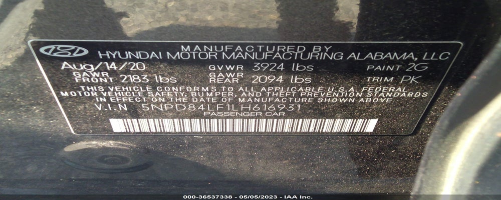 5NPD84LF1LH616931 2020 HYUNDAI ELANTRA photo no. 9