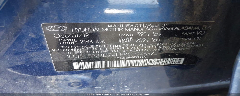 5NPD74LF9LH546372 2020 HYUNDAI ELANTRA photo no. 9