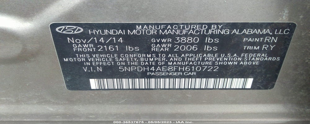5NPDH4AE8FH610722 2015 HYUNDAI ELANTRA photo no. 9
