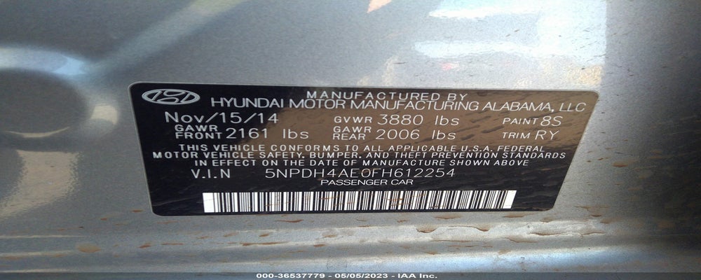 5NPDH4AE0FH612254 2015 HYUNDAI ELANTRA photo no. 9