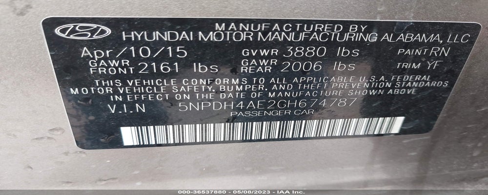 5NPDH4AE2GH674787 2016 HYUNDAI ELANTRA photo no. 9