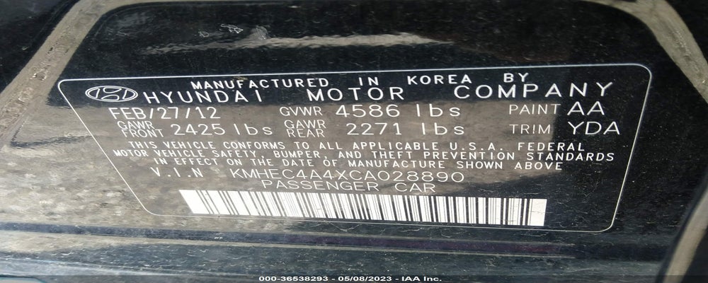 KMHEC4A4XCA028890 2012 HYUNDAI SONATA photo no. 9