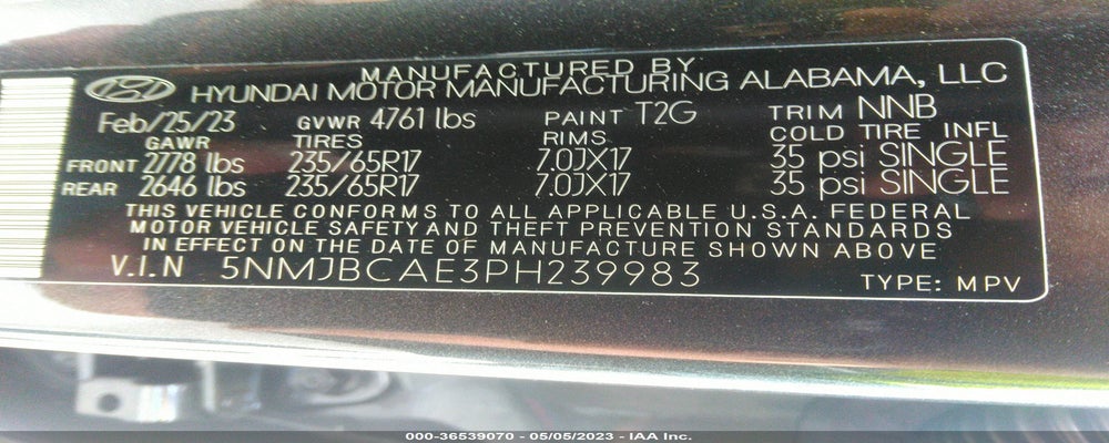5NMJBCAE3PH239983 2023 HYUNDAI TUCSON photo no. 9