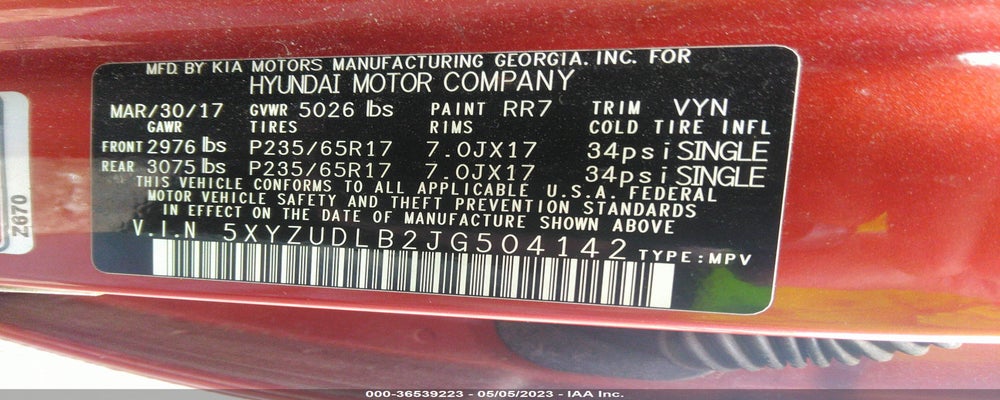 5XYZUDLB2JG504142 2018 HYUNDAI SANTA FE SPORT photo no. 9