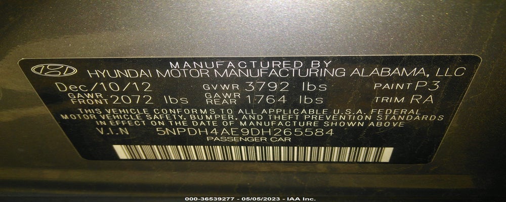 5NPDH4AE9DH265584 2013 HYUNDAI ELANTRA photo no. 9