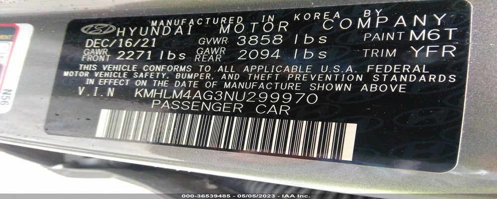 KMHLM4AG3NU299970 2022 HYUNDAI ELANTRA photo no. 9