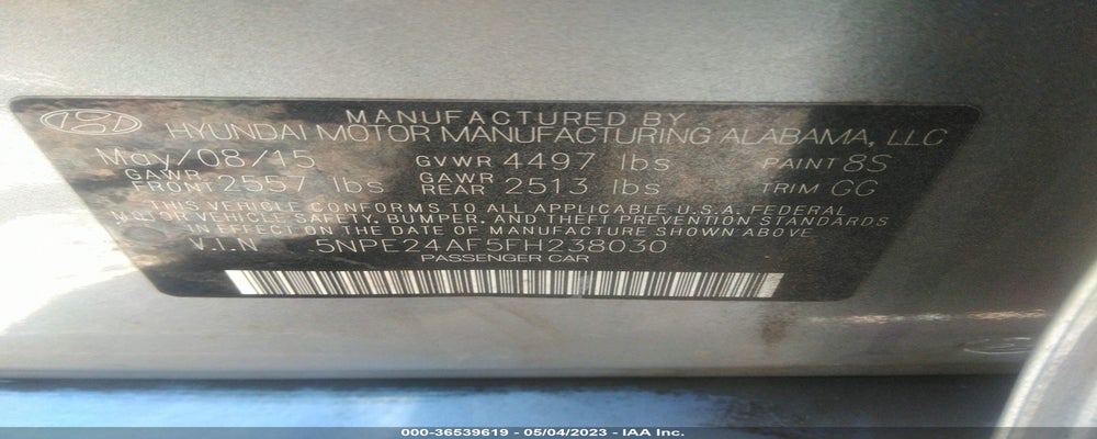 5NPE24AF5FH238030 2015 HYUNDAI SONATA photo no. 9