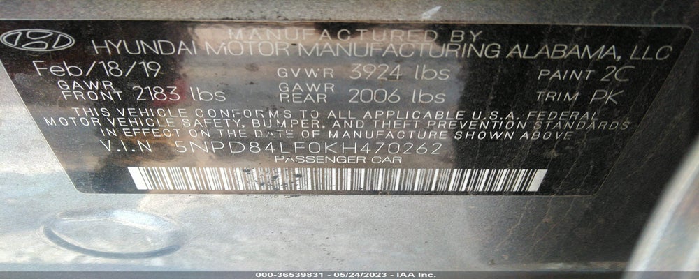 5NPD84LF0KH470262 2019 HYUNDAI ELANTRA photo no. 9