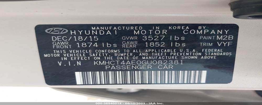 KMHCT4AE0GU082381 2016 HYUNDAI ACCENT photo no. 9