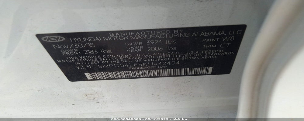 5NPD84LF8KH442404 2019 HYUNDAI ELANTRA photo no. 9