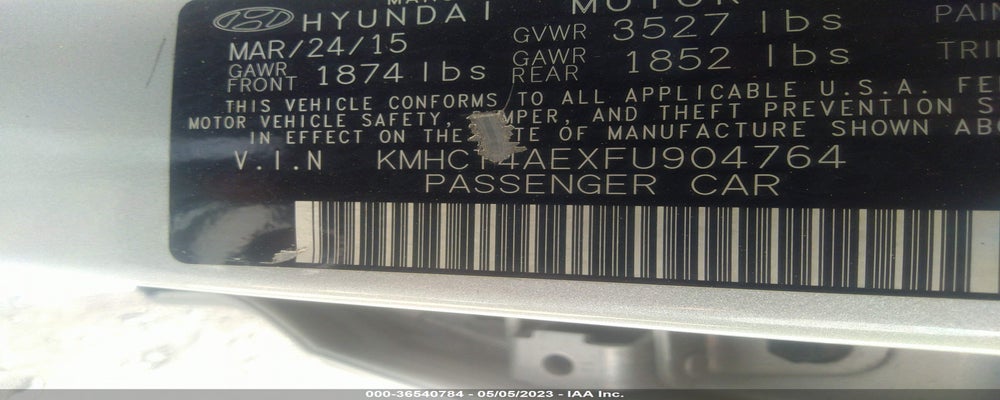KMHCT4AEXFU904764 2015 HYUNDAI ACCENT photo no. 9