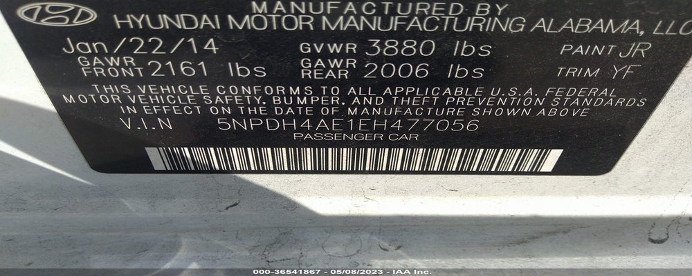 5NPDH4AE1EH477056 2014 HYUNDAI ELANTRA photo no. 9