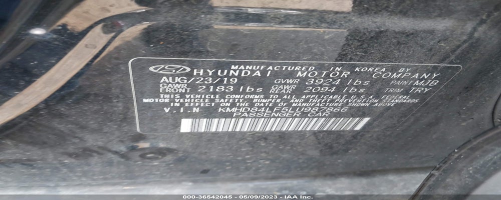 KMHD84LF5LU987866 2020 HYUNDAI ELANTRA photo no. 9