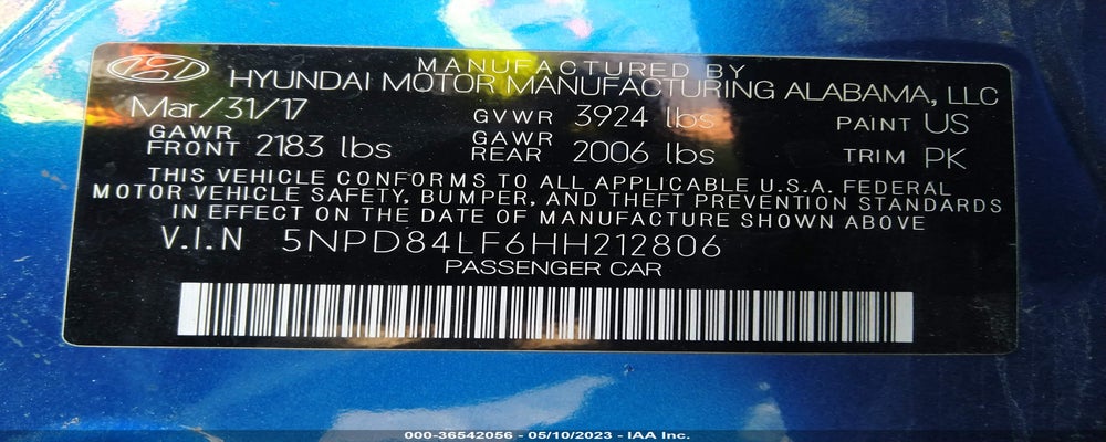 5NPD84LF6HH212806 2017 HYUNDAI ELANTRA photo no. 9