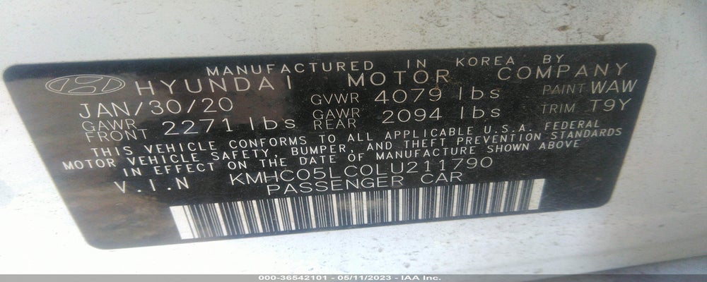 KMHC05LC0LU211790 2020 HYUNDAI IONIQ HYBRID photo no. 9