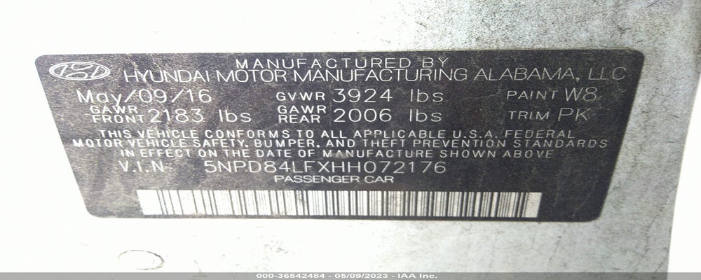 5NPD84LFXHH072176 2017 HYUNDAI ELANTRA photo no. 9
