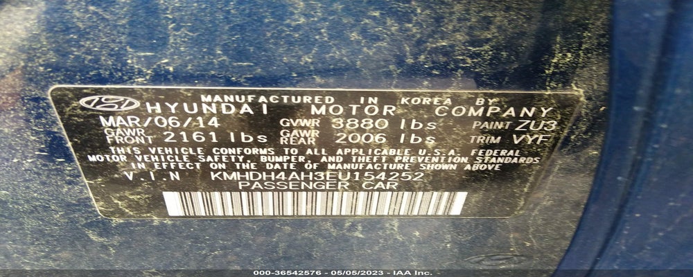 KMHDH4AH3EU154252 2014 HYUNDAI ELANTRA photo no. 9