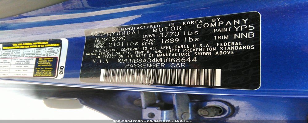 KMHRB8A34MU068644 2021 HYUNDAI VENUE photo no. 9