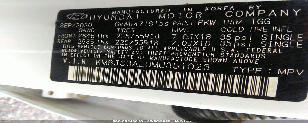KM8J33AL0MU351023 2021 HYUNDAI TUCSON photo no. 9