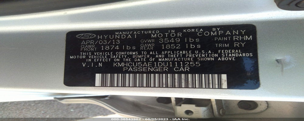 KMHCU5AE1DU111255 2013 HYUNDAI ACCENT photo no. 9