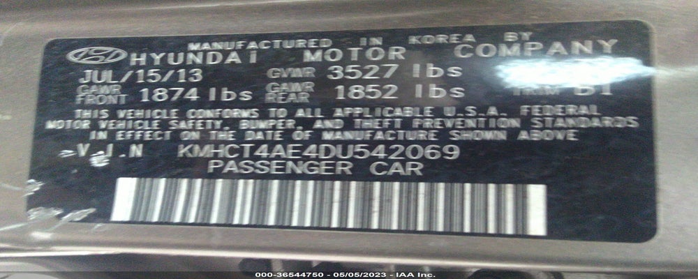KMHCT4AE4DU542069 2013 HYUNDAI ACCENT photo no. 9