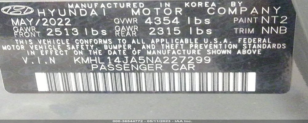 KMHL14JA5NA227299 2022 HYUNDAI SONATA photo no. 9