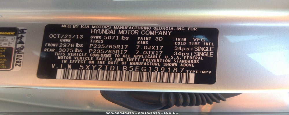 5XYZTDLB5EG139187 2014 HYUNDAI SANTA FE SPORT photo no. 9
