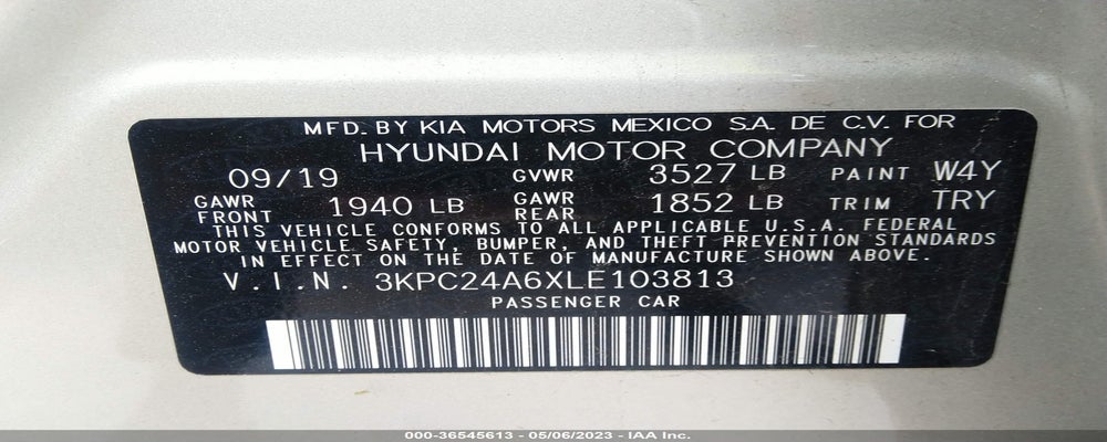3KPC24A6XLE103813 2020 HYUNDAI ACCENT photo no. 9