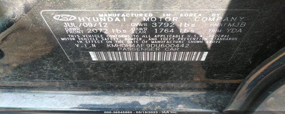KMHDH4AE9DU600442 2013 HYUNDAI ELANTRA photo no. 9