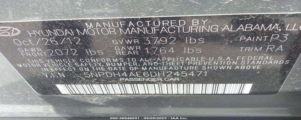 5NPDH4AE6DH245471 2013 HYUNDAI ELANTRA photo no. 9