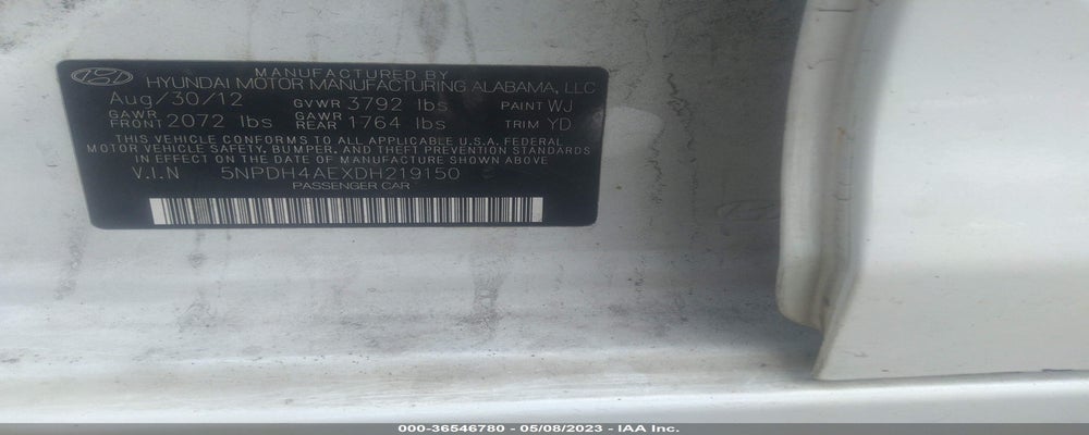 5NPDH4AEXDH219150 2013 HYUNDAI ELANTRA photo no. 9