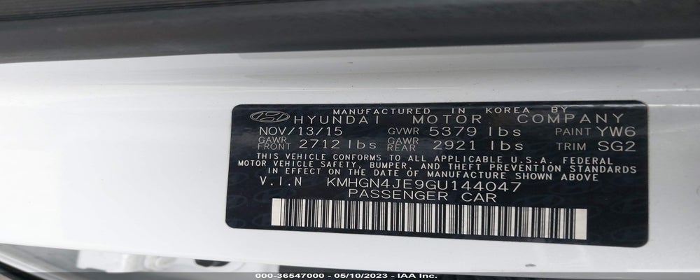 KMHGN4JE9GU144047 2016 HYUNDAI GENESIS photo no. 9
