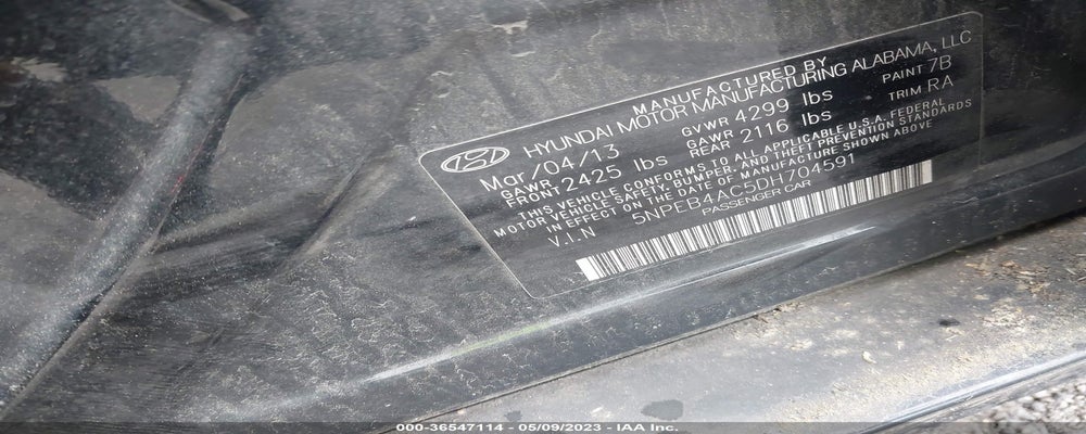 5NPEB4AC5DH704591 2013 HYUNDAI SONATA photo no. 9