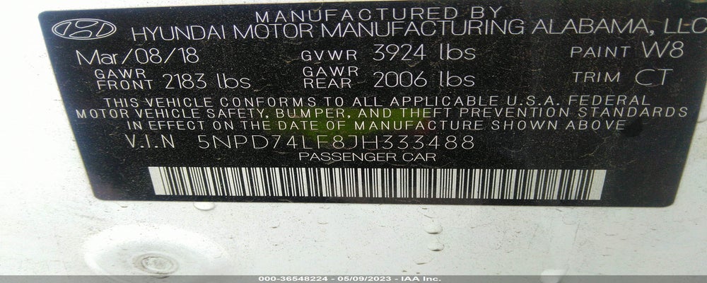 5NPD74LF8JH333488 2018 HYUNDAI ELANTRA photo no. 9