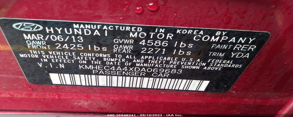 KMHEC4A4XDA069683 2013 HYUNDAI SONATA photo no. 9
