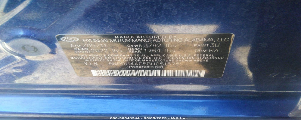 5NPDH4AE5BH051575 2011 HYUNDAI ELANTRA photo no. 9