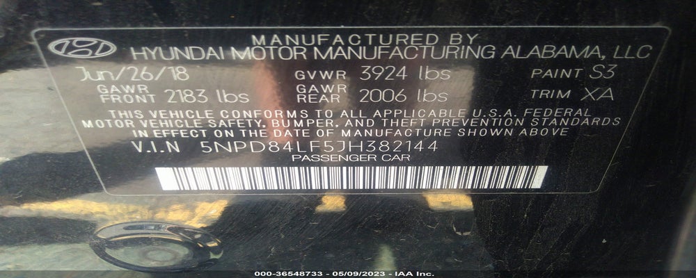 5NPD84LF5JH382144 2018 HYUNDAI ELANTRA photo no. 9