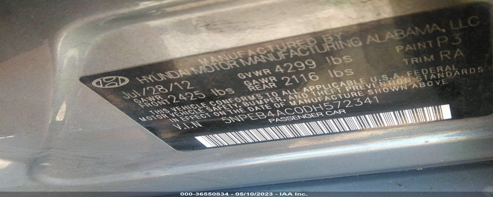 5NPEB4AC0DH572341 2013 HYUNDAI SONATA photo no. 9