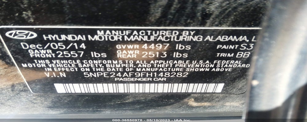 5NPE24AF9FH148282 2015 HYUNDAI SONATA photo no. 9