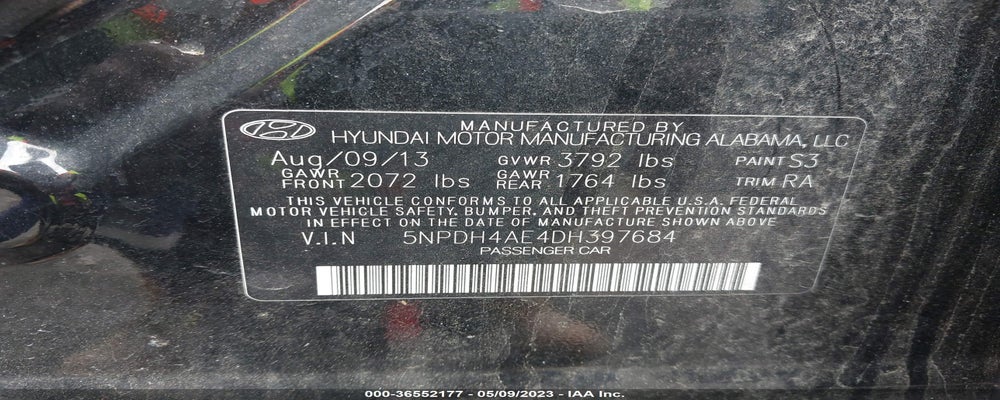 5NPDH4AE4DH397684 2013 HYUNDAI ELANTRA photo no. 9