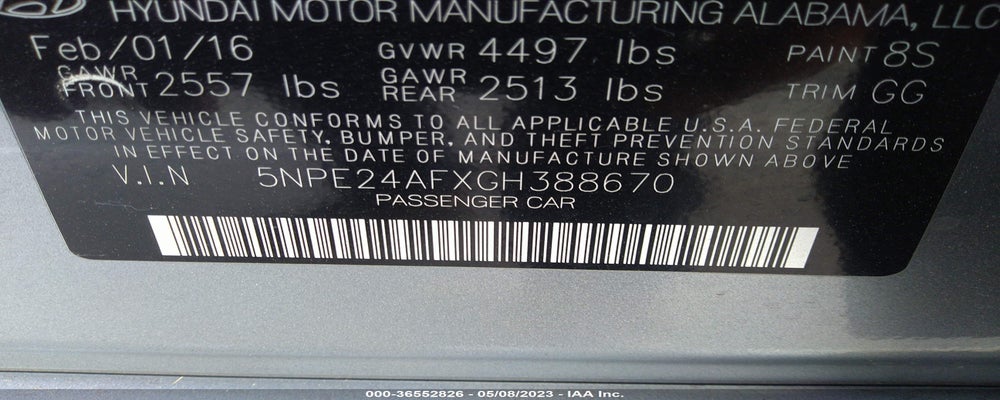 5NPE24AFXGH388670 2016 HYUNDAI SONATA photo no. 9