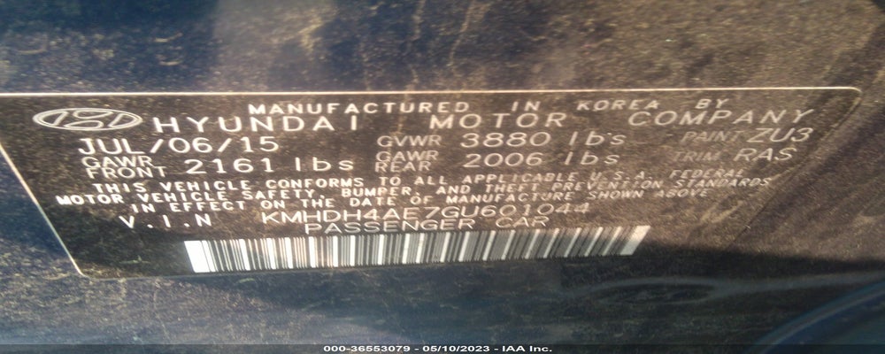 KMHDH4AE7GU601044 2016 HYUNDAI ELANTRA photo no. 9