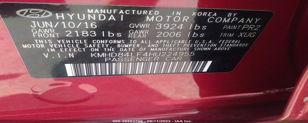 KMHD84LF4HU224955 2017 HYUNDAI ELANTRA photo no. 9